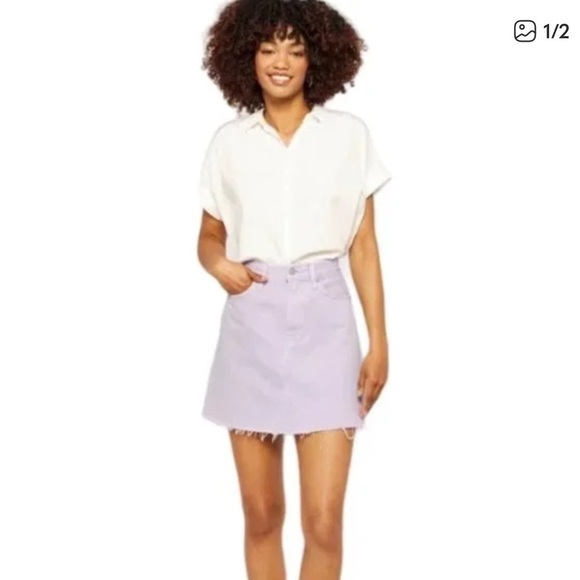 7 For All Mankind Dresses & Skirts - 7 for all mankind Lavender Mini Skirt Denim Purple SIZE 25 NWT